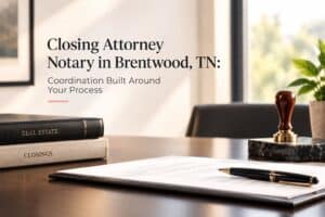 Closing Attorney Notary in Brentwood, TN: Coordination Built Around Your Process