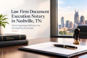 Law Firm Document Execution Notary in Nashville, TN: Client Signings Without the Scheduling Scramble