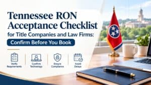 Tennessee RON Acceptance Checklist for Title Companies and Law Firms: Confirm Before You Book